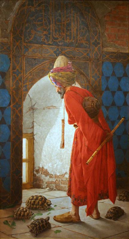 Osman Hamdy Bey The Tortoise Trainer oil painting picture